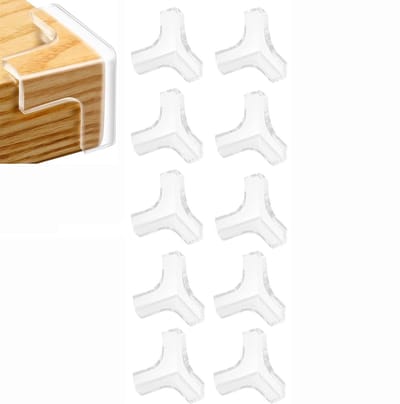 Dailygoods - 8 stuks hoekbescherming baby T-vorm PVC zelfklevende randbescherming met lijm tafelrandbescherming hoekbeschermingsranden stootbescherming voor verschillende meubels (4 kleuren naar keuze