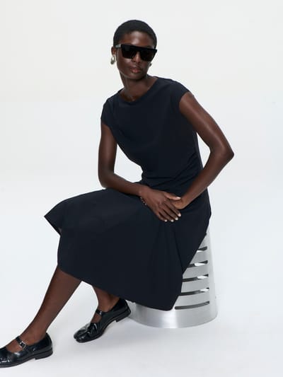Selin dress technical jersey | Black - Black / S