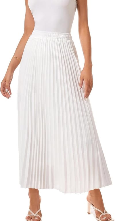 Elegante Vrouwelijke Maxi Rok met Hoge Taille van Chiffon, Vloeiende Plissé en A-Lijn voor Strand en Feestjes