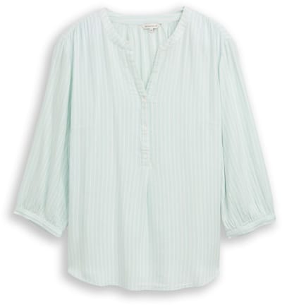 Tom Tailor - Plus Size - Blouse met streepjesmotief - Maat 48 - blue haze white stripe