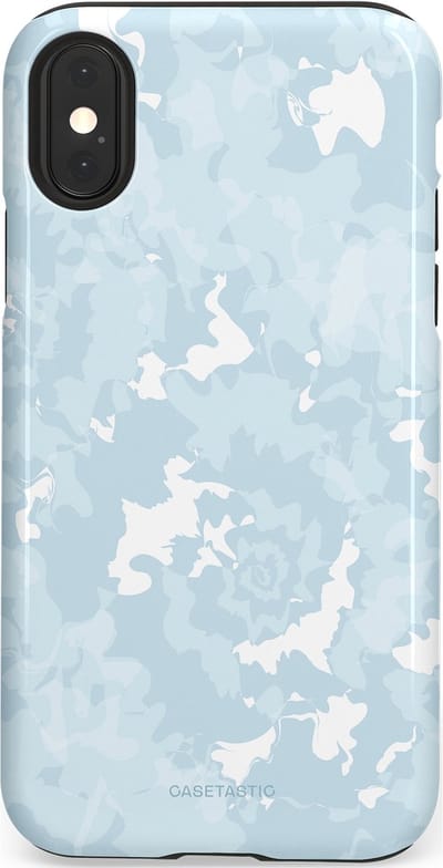 Casetastic Hoesje Geschikt voor Apple iPhone X/Xs - Stijlvolle Beschermende Duo-layer Case - Blauwe wervels