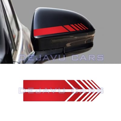 AMG Look strepen voor Mercedes Benz spiegelkappen - Rood / Red | Sticker | Geschikt voor Spiegelkappen, autoruiten, deuren, bumpers, motorkap, achterklep | Reflecterende autostickers (ideaal voor zowel binnen- als buitengebruik)