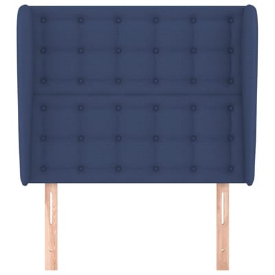vidaXL - Hoofdbord - met - randen - 83x23x118/128 - cm - stof - blauw