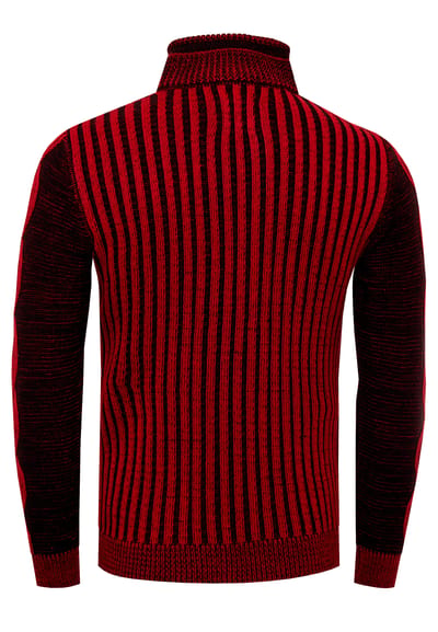 Trui met 1/2 rits in contrasterend design