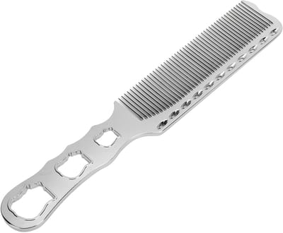 Fijne Aluminium Haarkam met Platte Tanden voor Kappers en Stylisten - Professionele Haarverzorging en Knipaccessoire