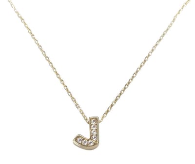 Gouden ketting met J zirkonia hanger