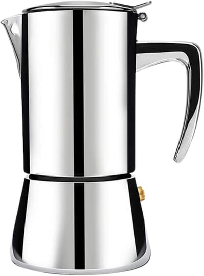 House of Husk Moka Pot Percolator Zwart - 2 Kops – Espresso Koffiemaker – RVS - Espressomaker - Zilver - 200ml