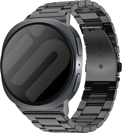 Strap-it Titanium schakel bandje met vlindersluiting geschikt voor Samsung Galaxy Watch 9 (40/44mm) / Watch 8 (40/44mm) / 8 Classic (46mm) - zwart