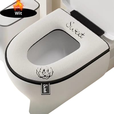 Nivard Wasbare Toiletbril Cover - Wc Bril Hoes - Toiletbril - Wc Deksel - Toiletafdekking - Verwarmde Wc Bril - Wit