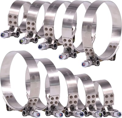 Slangklemmen, T-bouten, slangklemmen, turbo-aanzuigslang, zachte slang, laadluchtkoelerklemmen, assortimentsset, 5 maten, 38–94 mm, 10 stuks