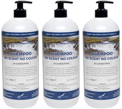 Shampoo No Scent No Colour - 1 liter - 3 Stuks - met pompen - Voordeelverpakking - Haarverzorging