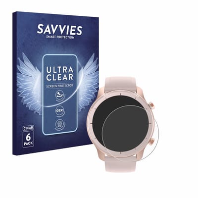 Savvies - Screenprotector voor Huami Amazfit GTR (42 mm) - Folie Beschermfolie transparant 6 Stuks