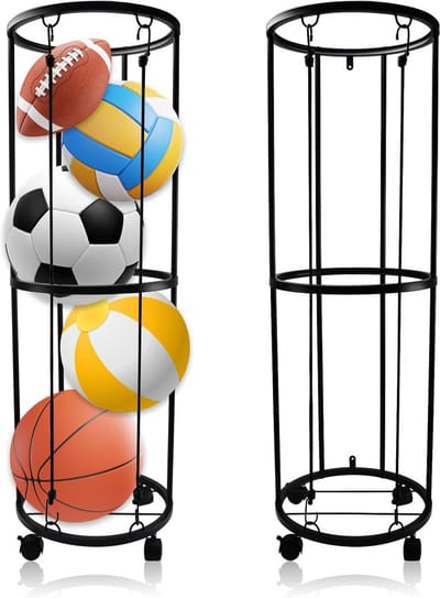 Verticale Metalen Ballenstandaard voor Basketbal, Voetbal en Volleybal Opslag