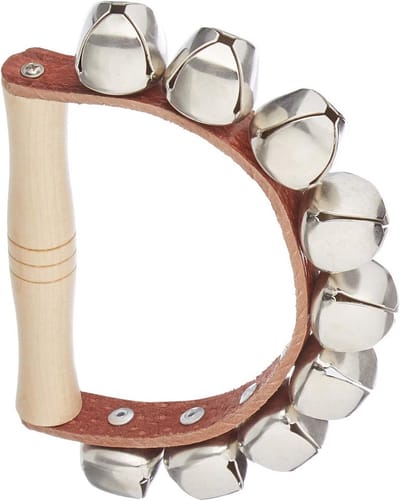 Kroon met 9 Belletjes - Muziekinstrument met Houten Handvat - Ergonomisch Ontwerp - Vanaf 5 Jaar - Compleet Muziekontwakingspakket