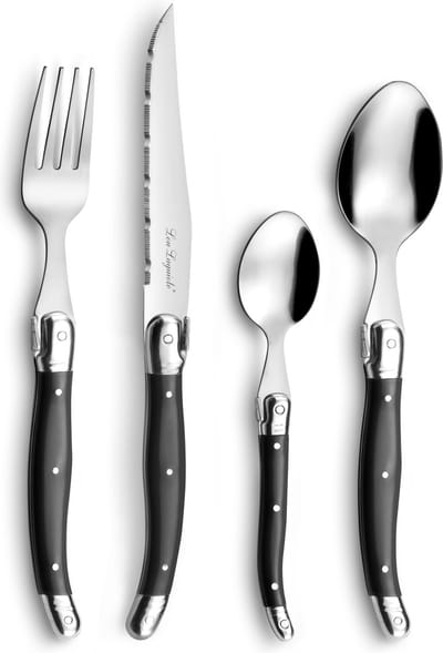 Lou Laguiole - TRADITION - 24-delige Bestekset - 6 Personen - Antraciet
