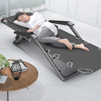 Opklapbed Eenpersoons - Kampeerbed Gastenbed - Comfortabel Slapen - Waterdicht Oxford Doek - Draagbaar Ontwerp - Grijs