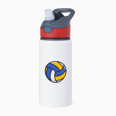 Hacebo® - Volleyballen waterfles met rietje rood - Volleybal - Volleyballers - Balsport - sporten - water fles - 650ML
