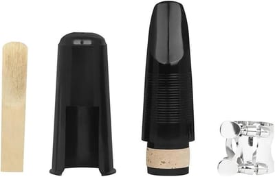 Klarinet Fluitkop Set - Mondstuk Accessoire - Muziek Oefenen - ABS Materiaal - 10.5 cm - Zwart