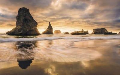Fotobehang - Golden Stacks 400x250cm - Vliesbehang