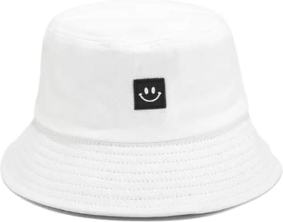 Bucket Hat Smiley - Hoedje Zonnehoed Vissershoedje - Wit