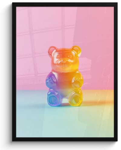 Poster in lijst - Fotolijst 50x70 cm - Posters - Pastel - Snoep - Posterlijst zwart - Decoratie - Wanddecoratie woonkamer - Muurdecoratie slaapkamer