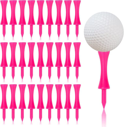 60 Stuks Roze Kunststof Golftoebehoren - Onbreekbare Herbruikbare Golftees van 57 mm, Perfect Cadeau voor Golfliefhebbers