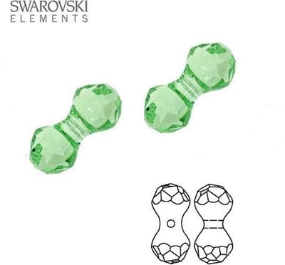 Swarovski Elements, Modular kralen (5150), 11x6mm, peridot, 6 stuks