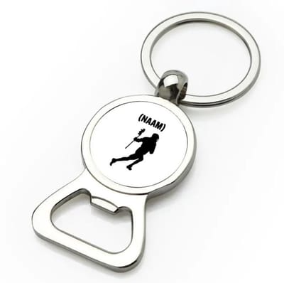 Akyol - lacrosse met eigen naam flesopener - Sport - lacrosse - sport - 9 bij 3 cm