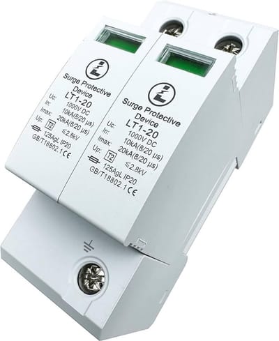 Dailygoody - DC Arrestor - 2P 250v DC - Vlamvertragend en veilig - Compact formaat - Overspanningsbeveiliging - Geschikt voor diverse toepassingen - M..