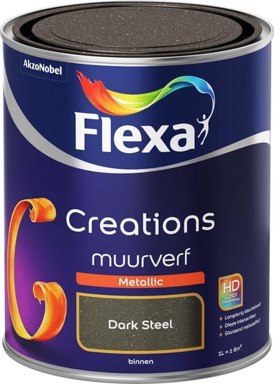 Flexa - Creations - Muurverf Metallic - Dark Steel - 1 liter