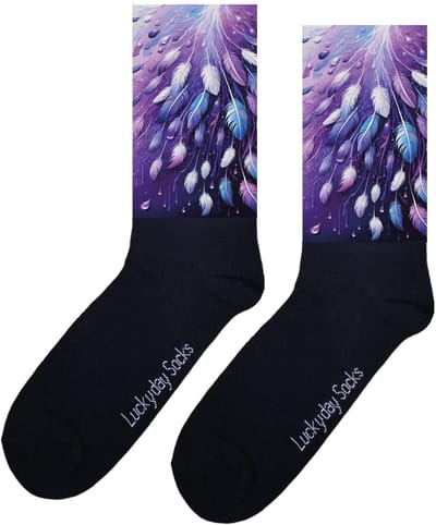 LuckyDay Socks - Veren - Grappige sokken - Origineel cadeau - Verjaardag cadeau - Trend nu - Opkikker - Vrolijke sokken - Cadeautje - Grappig cadeau - Kunst sokken - Geslaagd cadeau - Kerstcadeau - Vaderdag - Moederdag - Socks maken Happy - 37-44