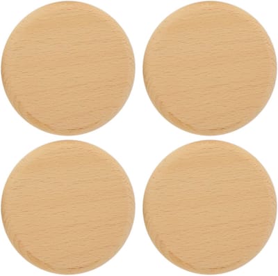 Deksel voor Bierpullen - Beschermhoes Glazen - Buiten Zitten - Natuurlijk Beukenhout - Tot 9.5cm Diameter - Houtkleur