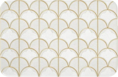 WC mat 60x40 cm - Antislip - Mozaïek - Bogen - Goud - Toiletmat - Vloermat - Douchemat - Toilet tapijt - Toiletmatten