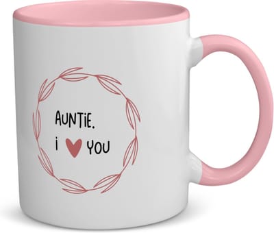 Akyol - auntie i love you koffiemok - theemok - roze - Tante - de liefste tante - verjaardagscadeau - verjaardag - cadeau - cadeautje voor tante - tante artikelen - kado - geschenk - gift - 350 ML inhoud