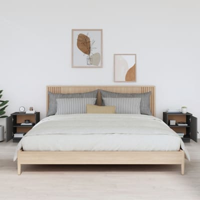 vidaXL - Nachtkastjes - 2 - st - 40x34x45 - cm - massief - grenenhout - grijs