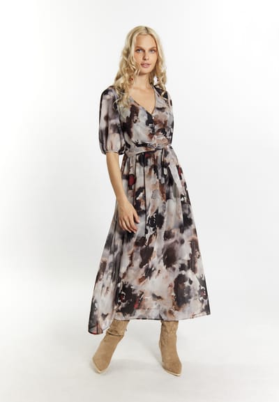 IZIA Jurk Dames Zwart Veelkleurig