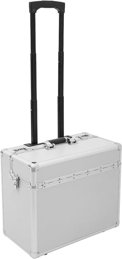 Aluminium Koffer - Reiskoffer Trolley - Zakelijk Vervoer - Robuuste Constructie - 48.5 x 23 x 39 cm - Zilver