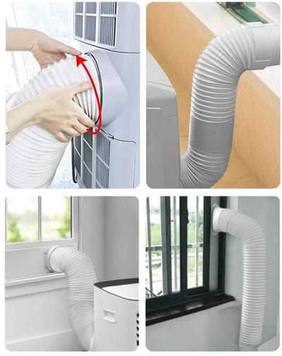 Dailygoods- Uitlaatslang Duurzaam - Flexibele Uitlaatslang - Verstelbare Lengte 22-152 cm - Hittebestendig - Eenvoudig Te Installeren - Polypropyleen - Airconditionerslang