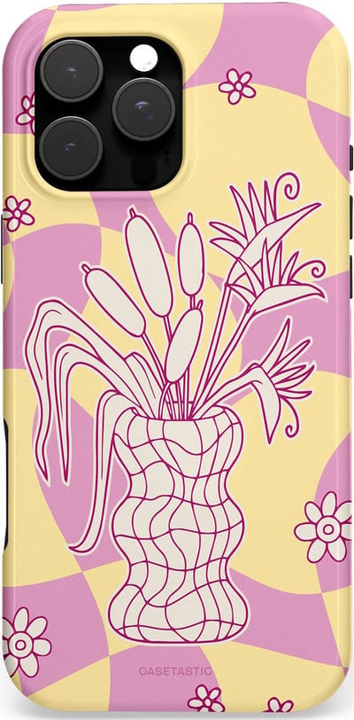 Casetastic Hoesje Geschikt voor Apple iPhone 16 Pro Max Magsafe - Stijlvolle Beschermende Duo-layer Case - Bosje vol roze