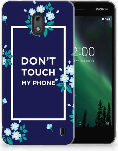 Nokia 2 Silicone-hoesje Flowers Blue DTMP