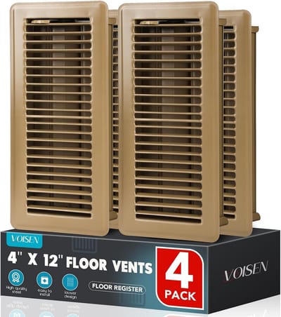 Vloerregister 4 x 12 cm - 4 Stuks Verstelbare Ventilatieroosters voor Vloer en Zijwand