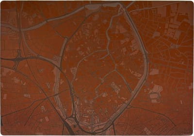 Place Maps Placemat Stadskaart Londen - Kunstleer - Zwart - 1 Stuk