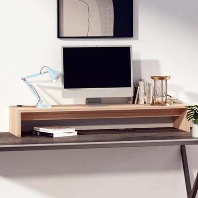 vidaXL - Monitorstandaard - 100x27x15 - cm - massief - grenenhout