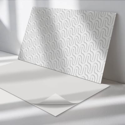 Wallfluent Vinyl Wandpaneel - Golven in 3D-lagen Zelfklevende Wandbekleding - 100 cm x 50 cm - Wit Vinyl Wandpaneel - 1 stuk - Rechthoekig Wandbekleding Vinyl - Texturen Wandpaneel - Wandpaneel PVC - Wandpaneel Keuken en Badkamer