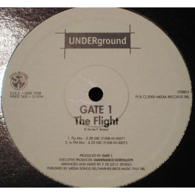 12-inch Plaat GATE 1 - The Flight UND1058 Underground 2000 Italië Dans & Electronica Gebruikt