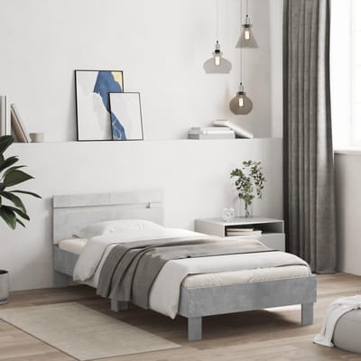 Eenpersoonsbed met LED Verlichting en Hoofdbord 100x200 cm - Modern Slaapkamerbed