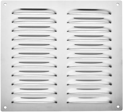 SOTECH ventilatierooster 200 x 200 mm echt geborsteld roestvrij staal afvoerrooster, ventilatierooster om vast te schroeven