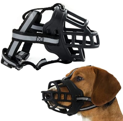Allecto - Muilkorf voor grote honden - XL biothane - Zacht en comfortabel - Siliconen - Anti-blaffen - Verstelbare riemen - Geschikt voor labrador ...