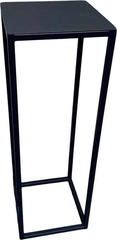 In & Out Deco plantentafel- plantenzuil metaal kleur zwart 25x25x80 cm (lxbxh)
