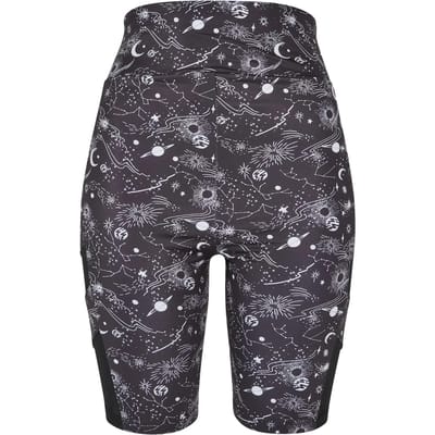 Urban Classics - High Waist Tech Mesh AOP Korte cycle broek - XS - Zwart
